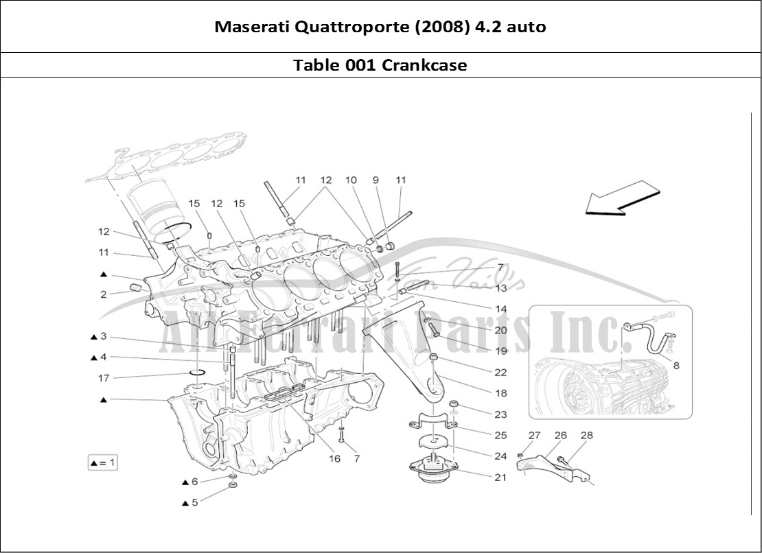 Ferrari Parts Maserati QTP. (2008) 4.2 auto Page 001 Crankcase