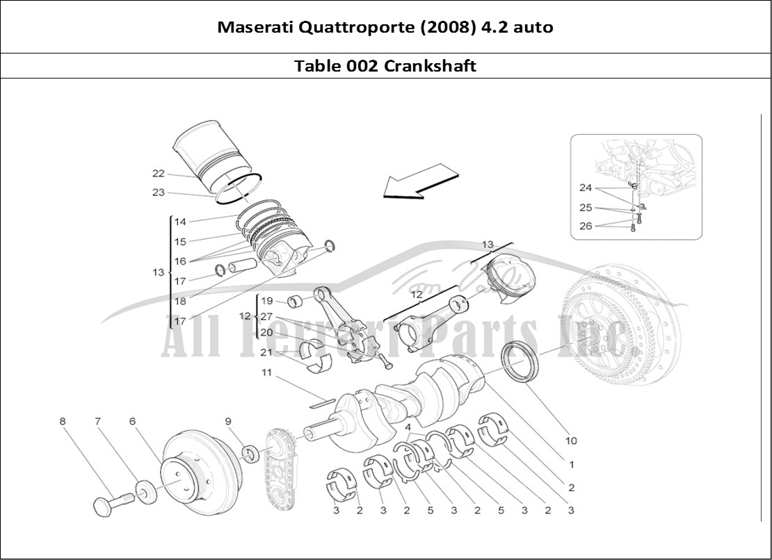 Ferrari Parts Maserati QTP. (2008) 4.2 auto Page 002 Crank Mechanism