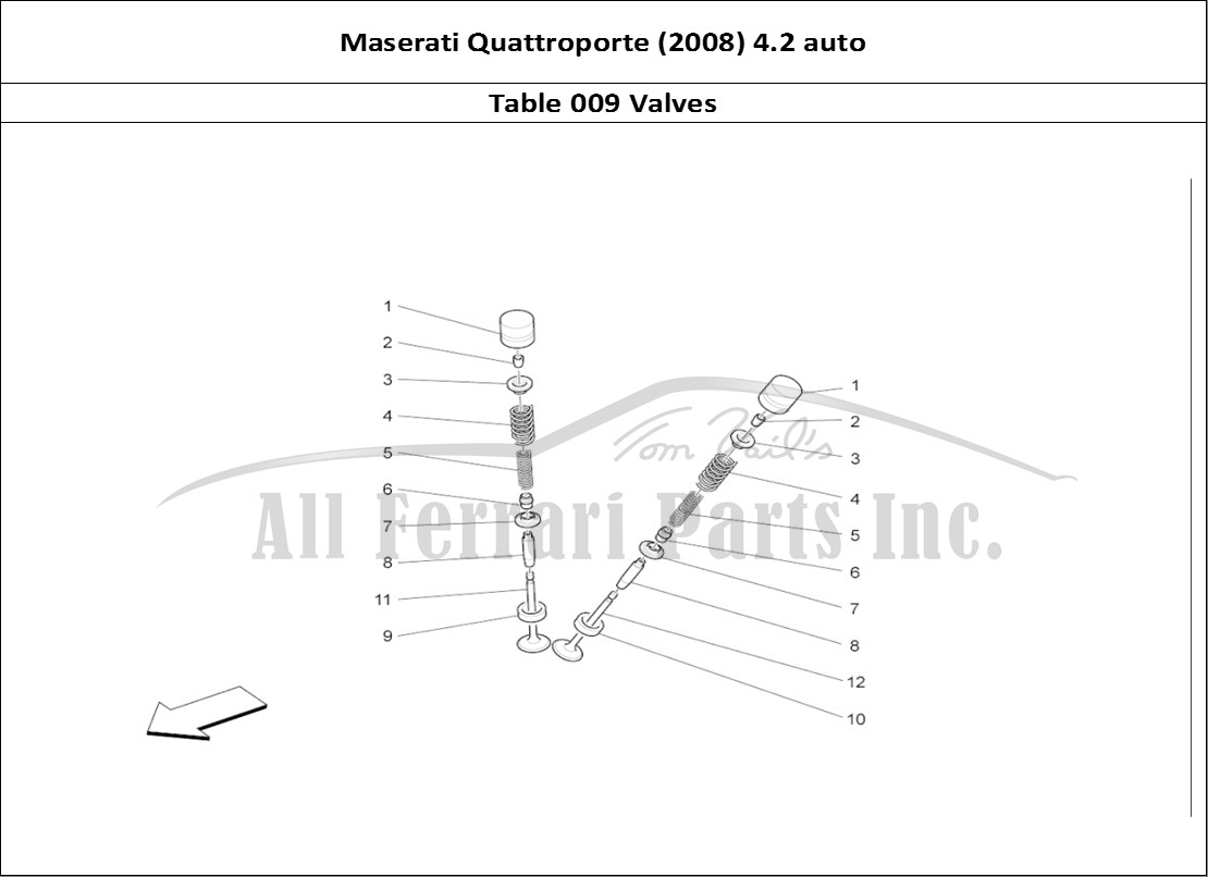 Ferrari Parts Maserati QTP. (2008) 4.2 auto Page 009 Valves