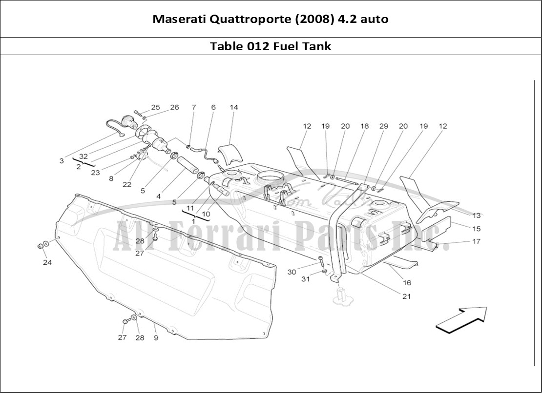 Ferrari Parts Maserati QTP. (2008) 4.2 auto Page 012 Fuel Tank