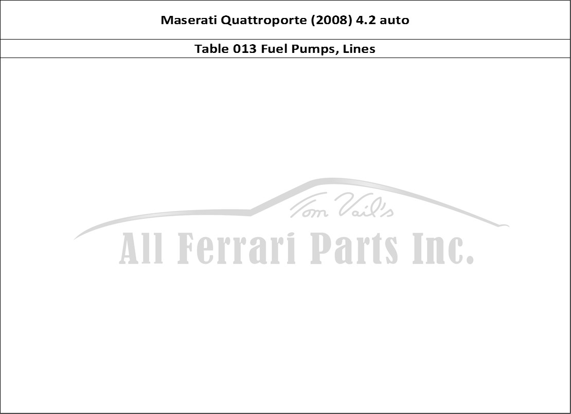 Ferrari Parts Maserati QTP. (2008) 4.2 auto Page 013 Fuel Pumps And Connectio