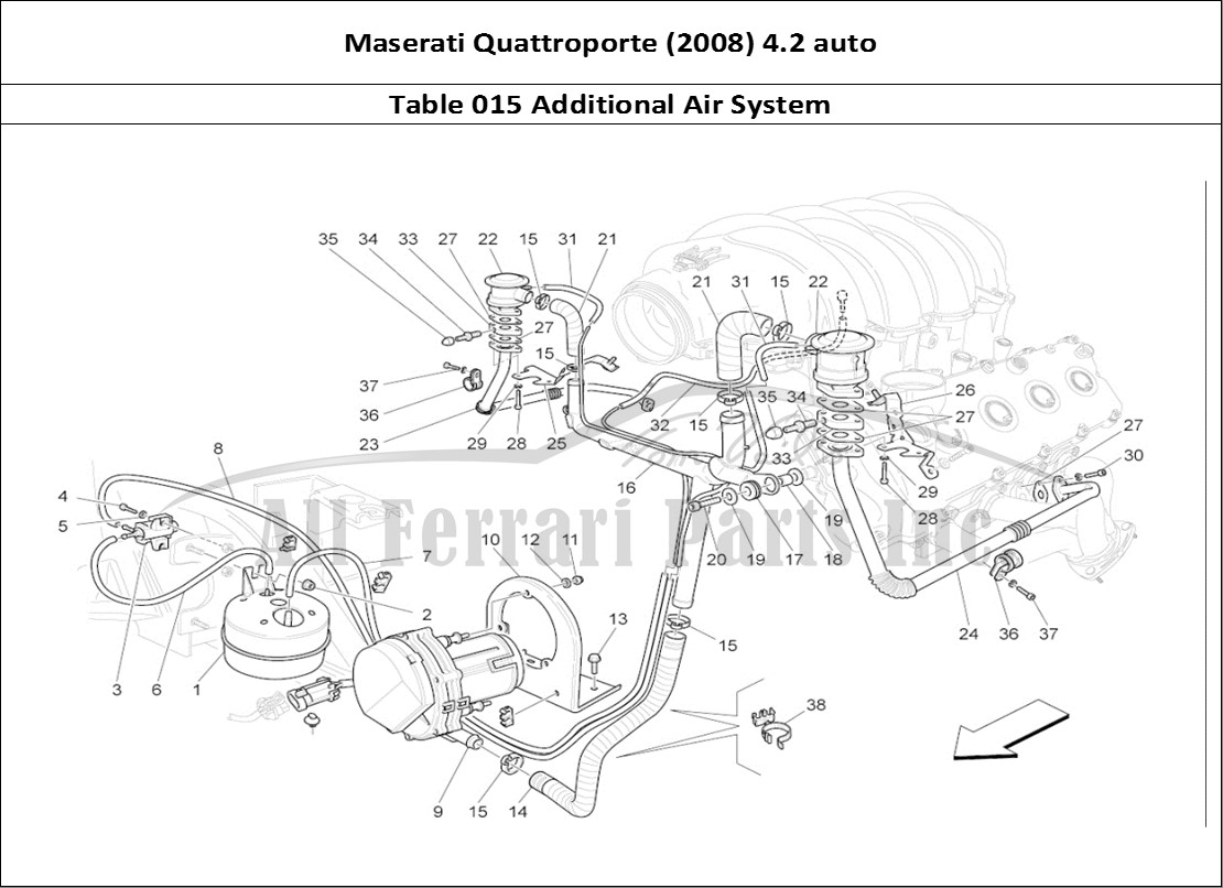 Ferrari Parts Maserati QTP. (2008) 4.2 auto Page 015 Additional Air System