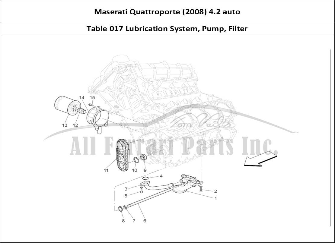 Ferrari Parts Maserati QTP. (2008) 4.2 auto Page 017 Lubrication System: Pump