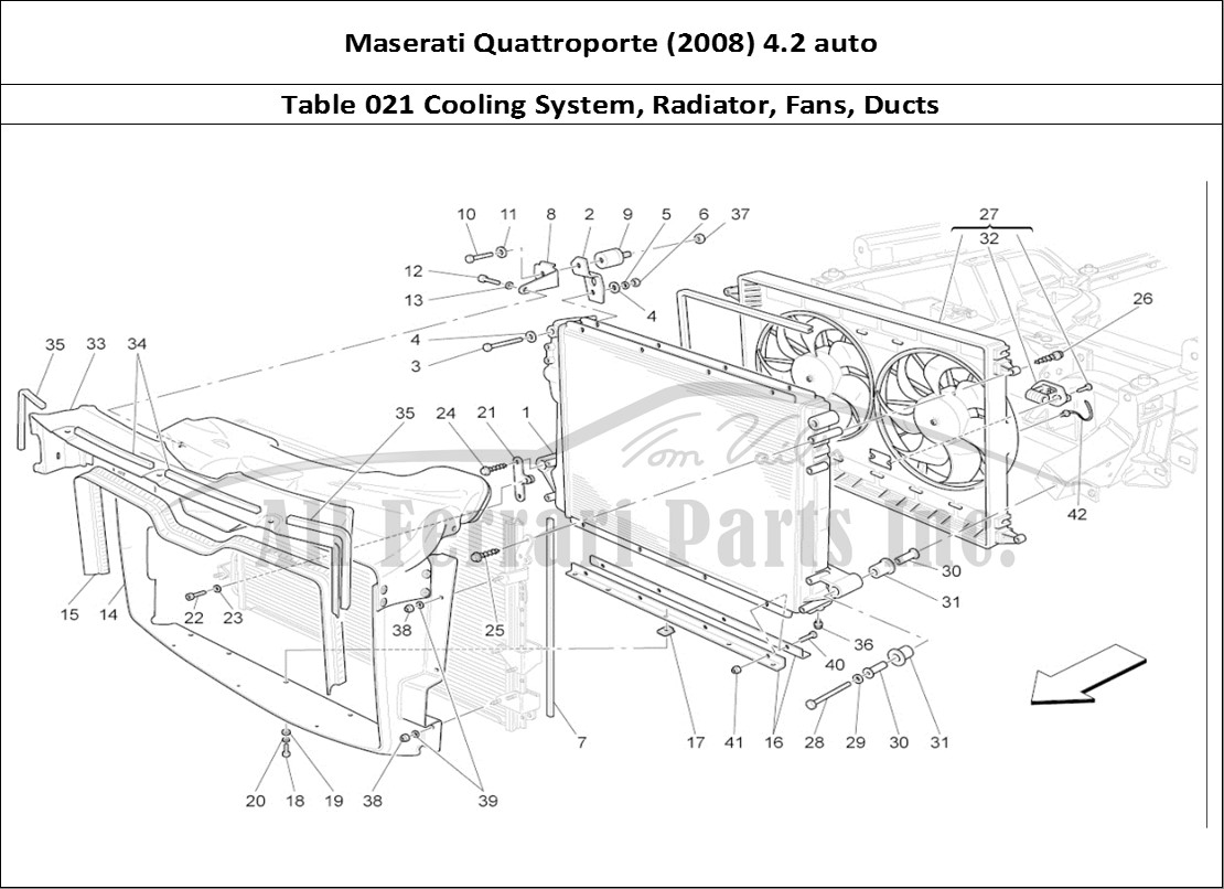 Ferrari Parts Maserati QTP. (2008) 4.2 auto Page 021 Cooling: Air Radiators A