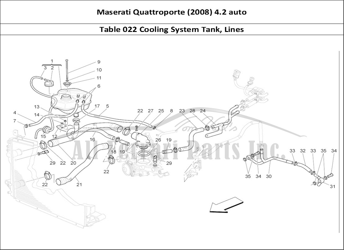Ferrari Parts Maserati QTP. (2008) 4.2 auto Page 022 Cooling System: Nourice