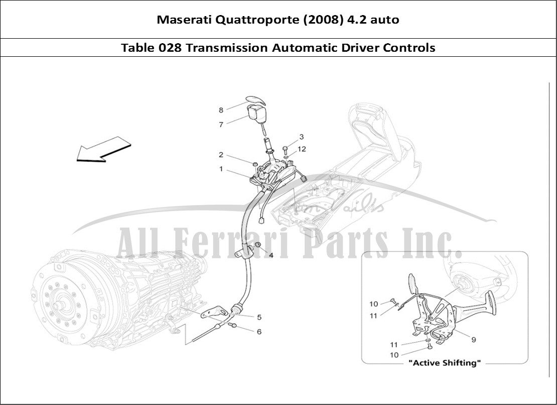 Ferrari Parts Maserati QTP. (2008) 4.2 auto Page 028 Driver Controls For Auto