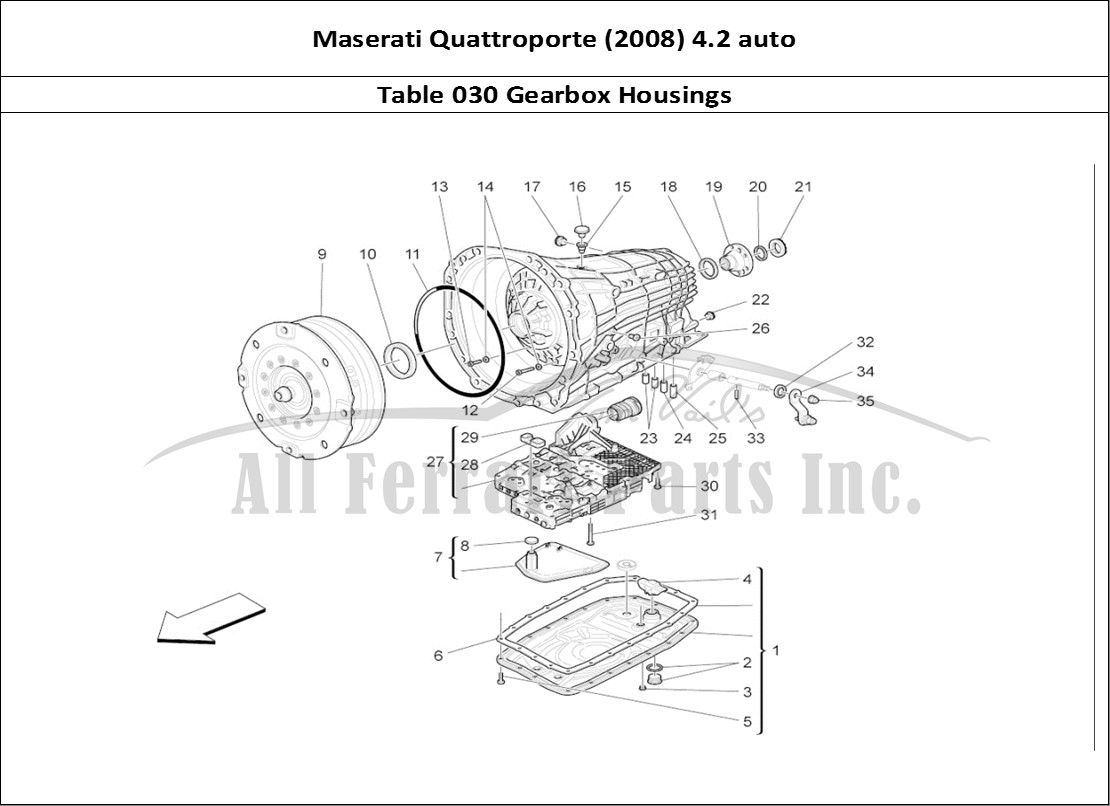 Ferrari Parts Maserati QTP. (2008) 4.2 auto Page 030 Gearbox Housings