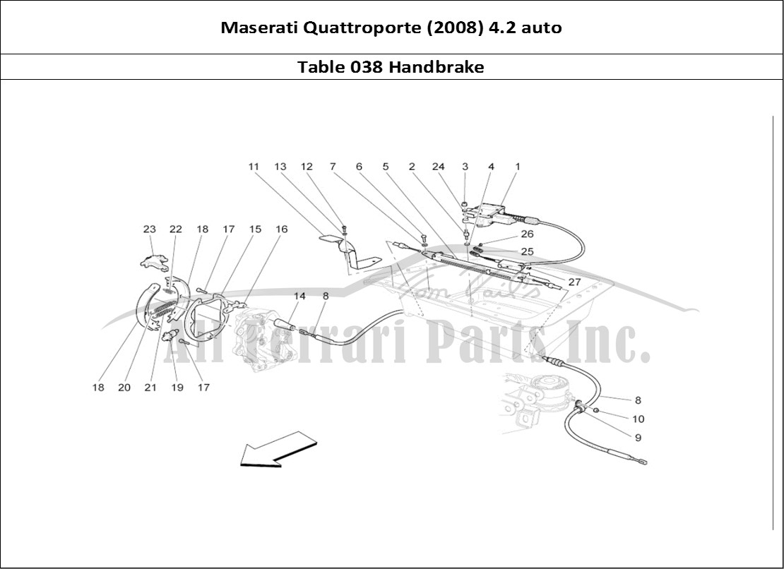 Ferrari Parts Maserati QTP. (2008) 4.2 auto Page 038 Handbrake