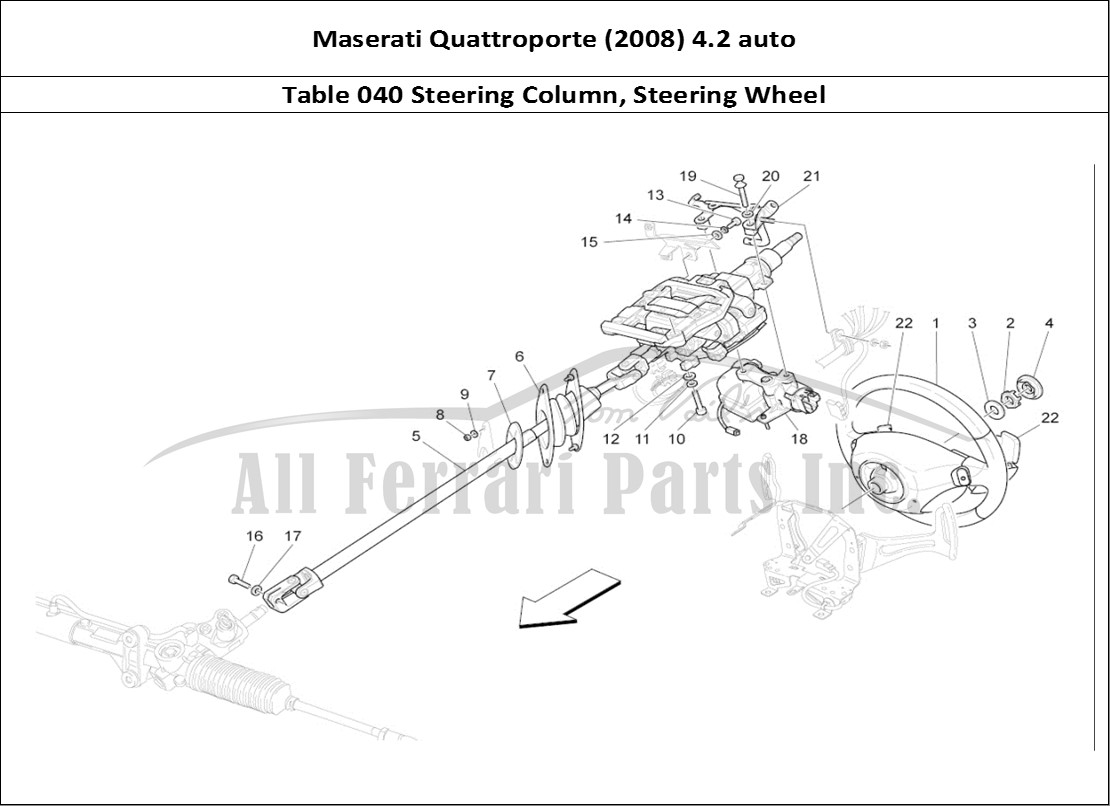 Ferrari Parts Maserati QTP. (2008) 4.2 auto Page 040 Steering Column And Stee