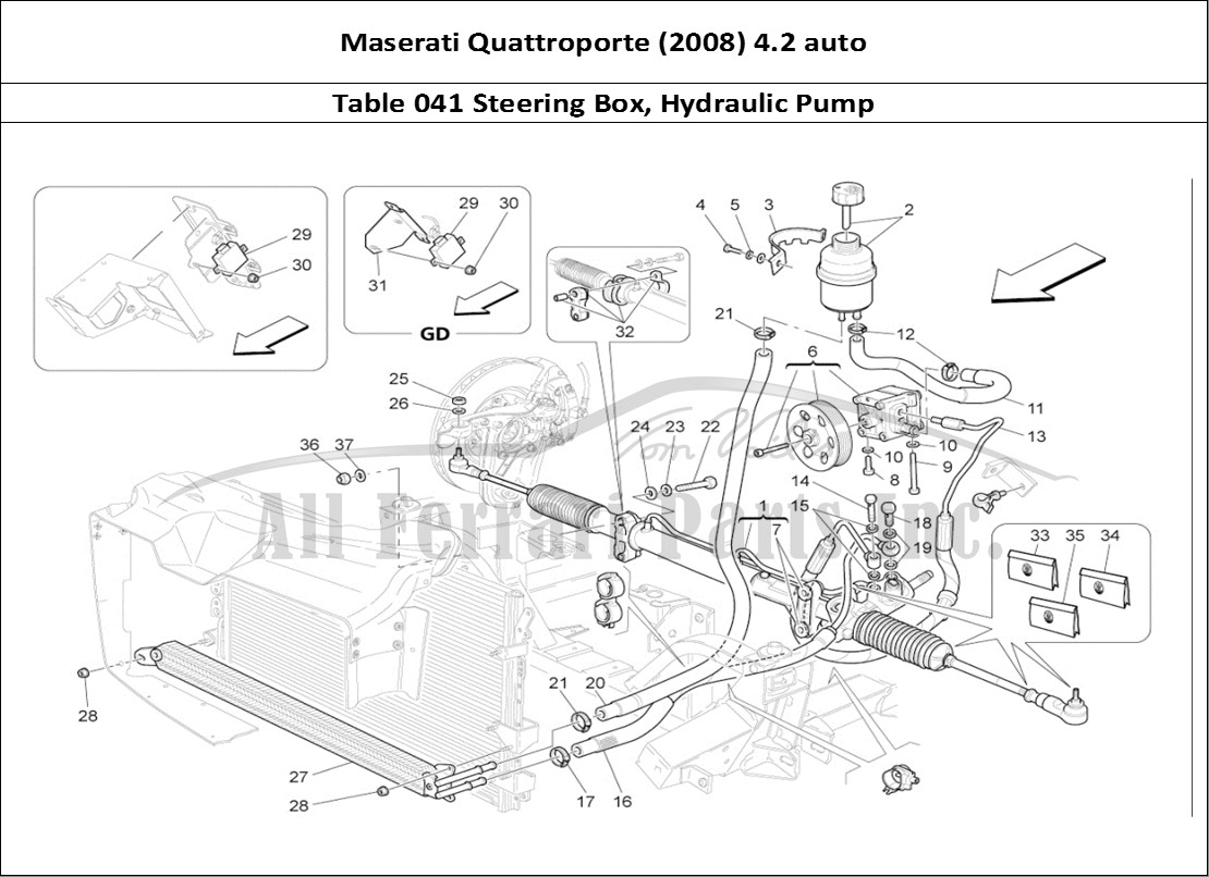 Ferrari Parts Maserati QTP. (2008) 4.2 auto Page 041 Steering Box And Hydraul