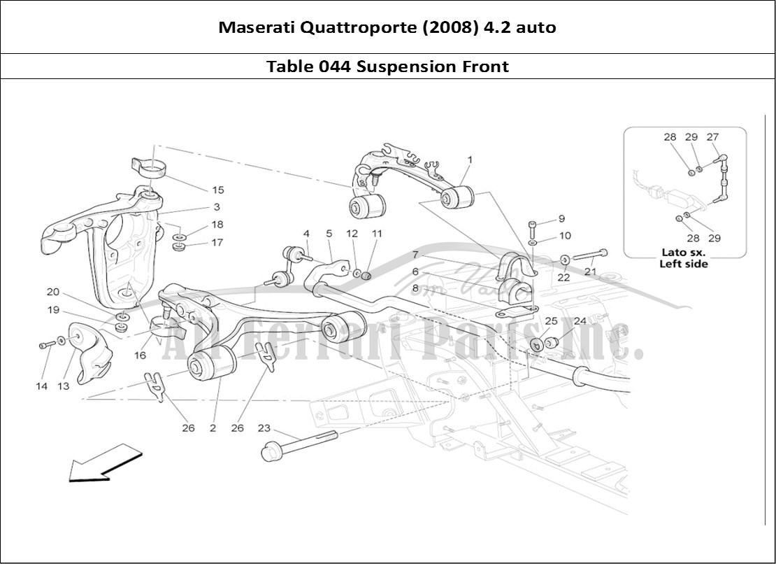 Ferrari Parts Maserati QTP. (2008) 4.2 auto Page 044 Front Suspension
