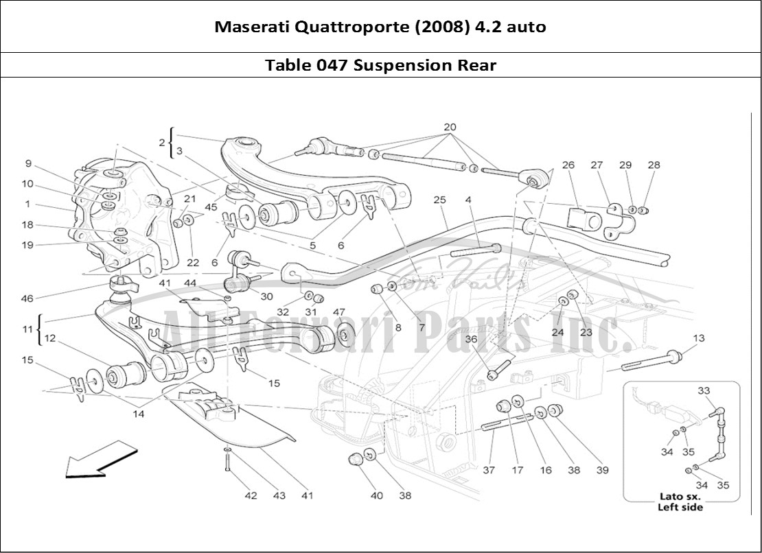Ferrari Parts Maserati QTP. (2008) 4.2 auto Page 047 Rear Suspension