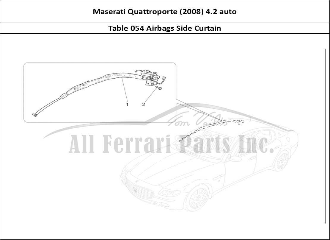 Ferrari Parts Maserati QTP. (2008) 4.2 auto Page 054 Window Bag System