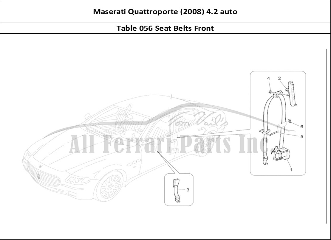 Ferrari Parts Maserati QTP. (2008) 4.2 auto Page 056 Front Seatbelts