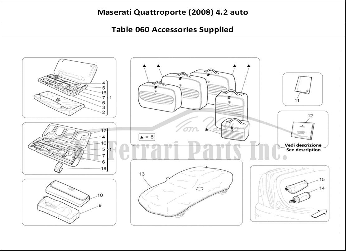Ferrari Parts Maserati QTP. (2008) 4.2 auto Page 060 Accessories Provided