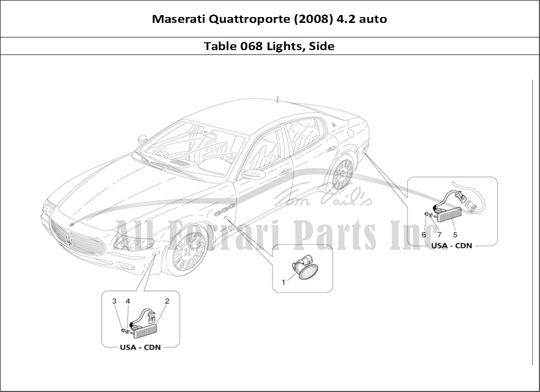 Ferrari Parts Maserati QTP. (2008) 4.2 auto Page 068 Side Light Clusters