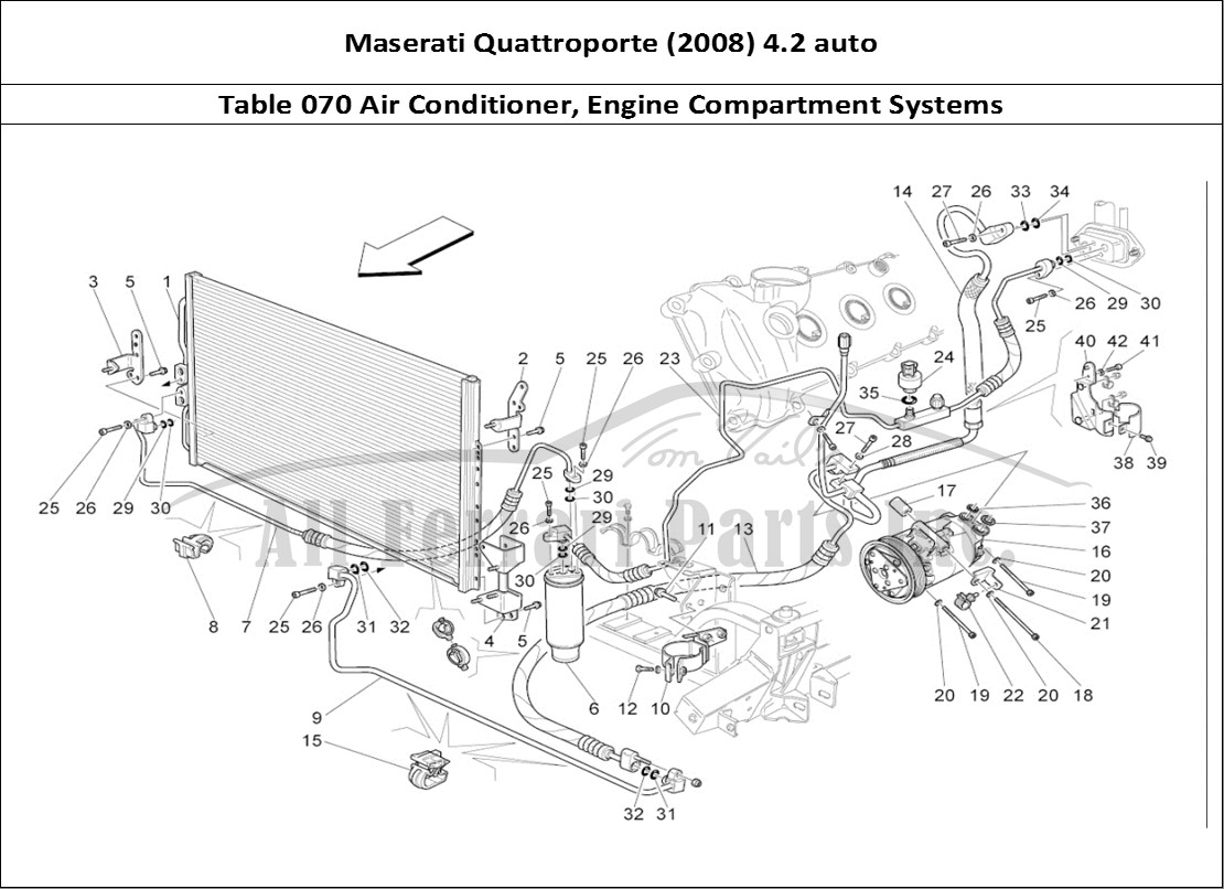 Ferrari Parts Maserati QTP. (2008) 4.2 auto Page 070 A/c Unit: Engine Compart