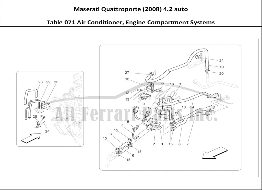 Ferrari Parts Maserati QTP. (2008) 4.2 auto Page 071 A/c Unit: Engine Compart
