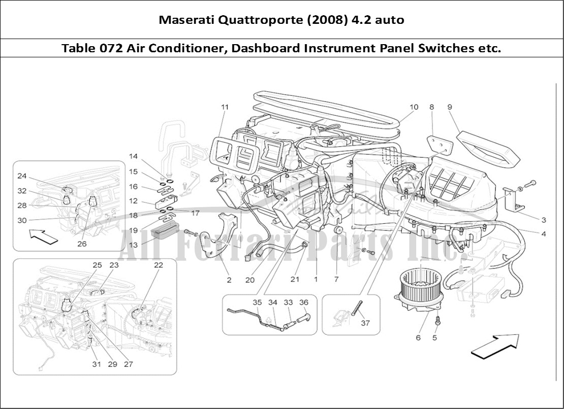Ferrari Parts Maserati QTP. (2008) 4.2 auto Page 072 A/c Unit: Dashboard Devi