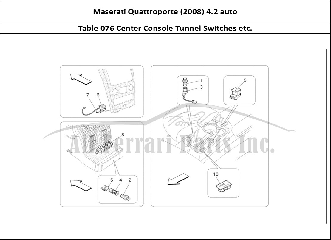 Ferrari Parts Maserati QTP. (2008) 4.2 auto Page 076 Centre Console Devices