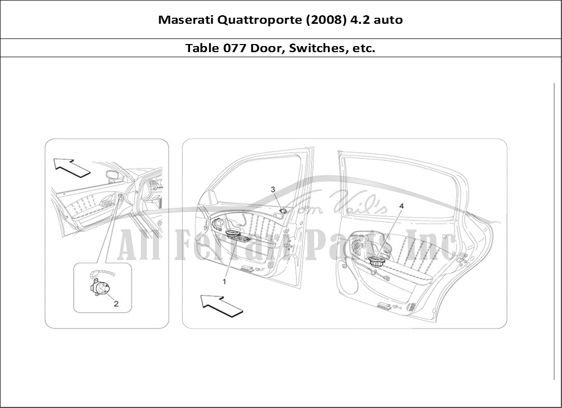 Ferrari Parts Maserati QTP. (2008) 4.2 auto Page 077 Door Devices