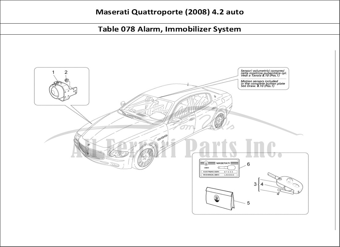 Ferrari Parts Maserati QTP. (2008) 4.2 auto Page 078 Alarm And Immobilizer Sy