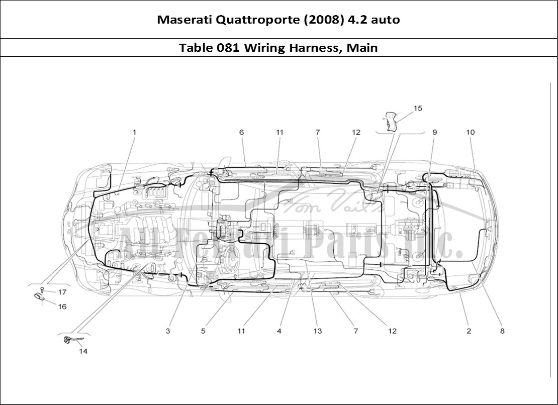 Ferrari Parts Maserati QTP. (2008) 4.2 auto Page 081 Main Wiring