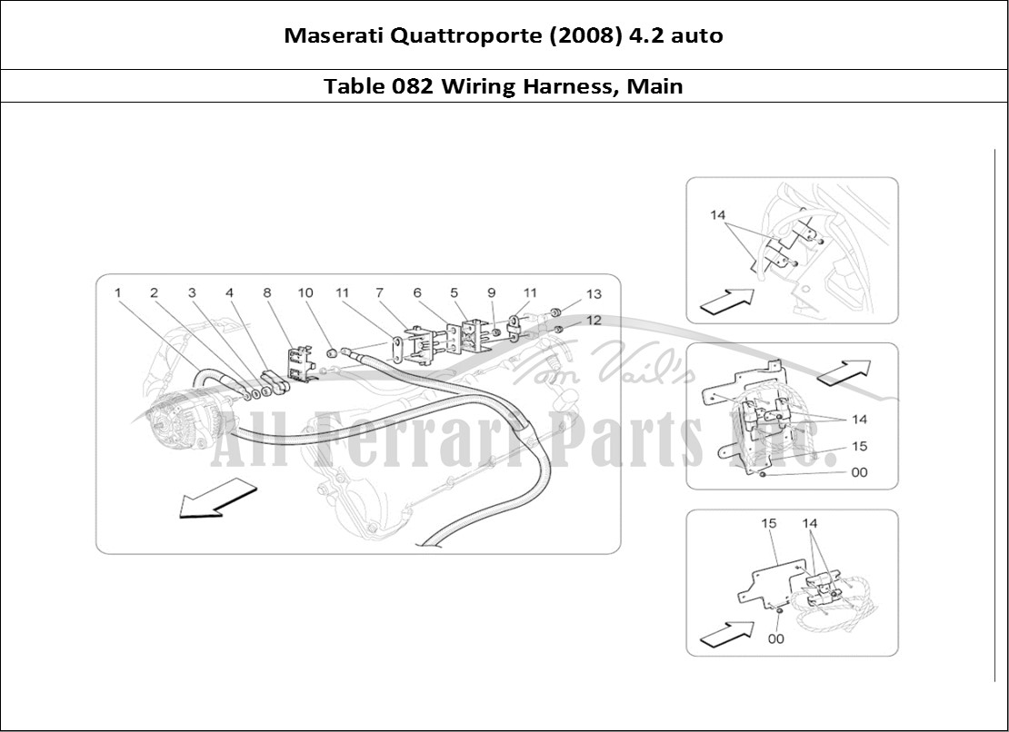 Ferrari Parts Maserati QTP. (2008) 4.2 auto Page 082 Main Wiring