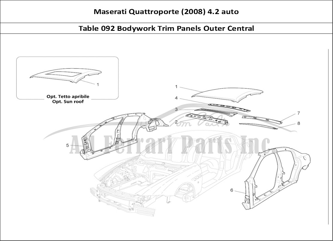 Ferrari Parts Maserati QTP. (2008) 4.2 auto Page 092 Bodywork And Central Out
