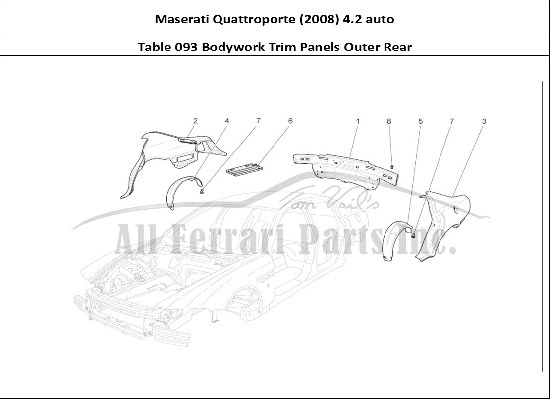Ferrari Parts Maserati QTP. (2008) 4.2 auto Page 093 Bodywork And Rear Outer
