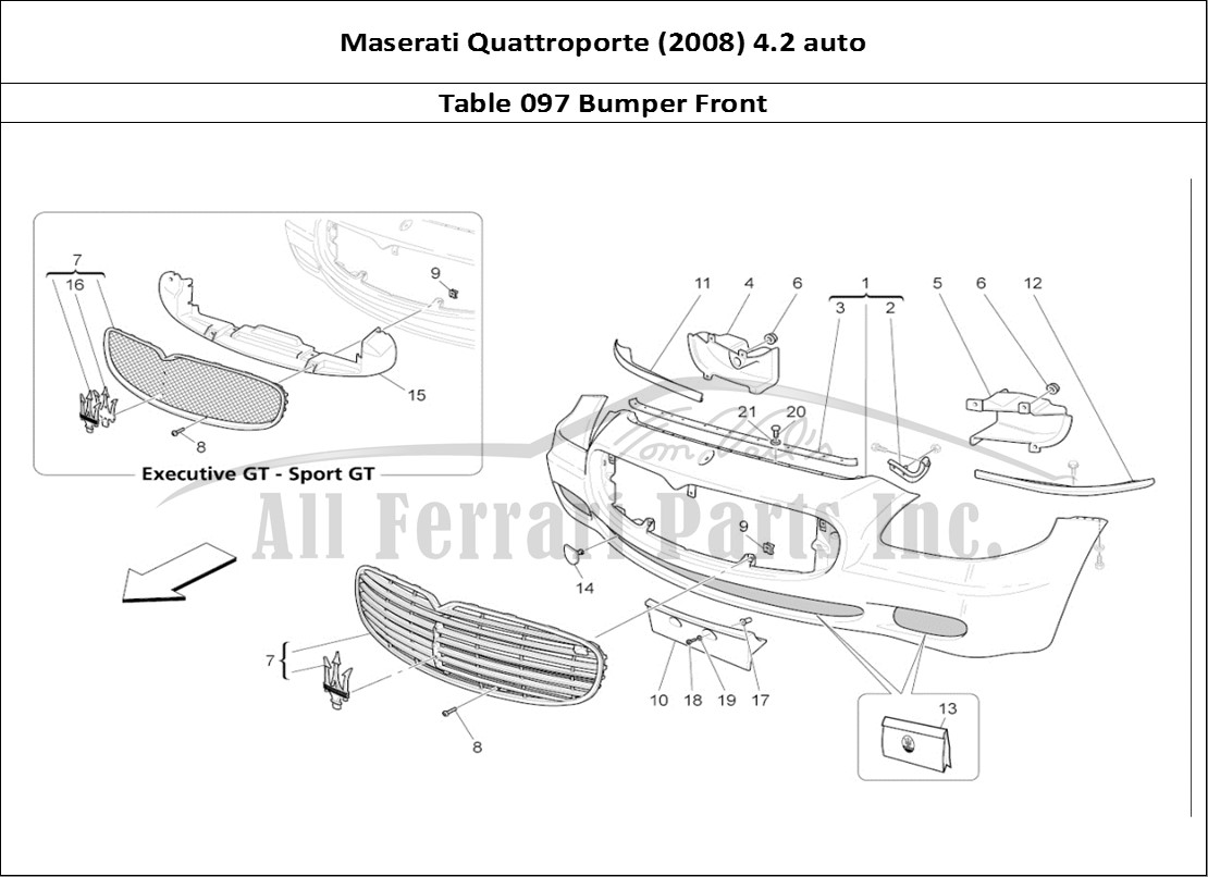 Ferrari Parts Maserati QTP. (2008) 4.2 auto Page 097 Front Bumper