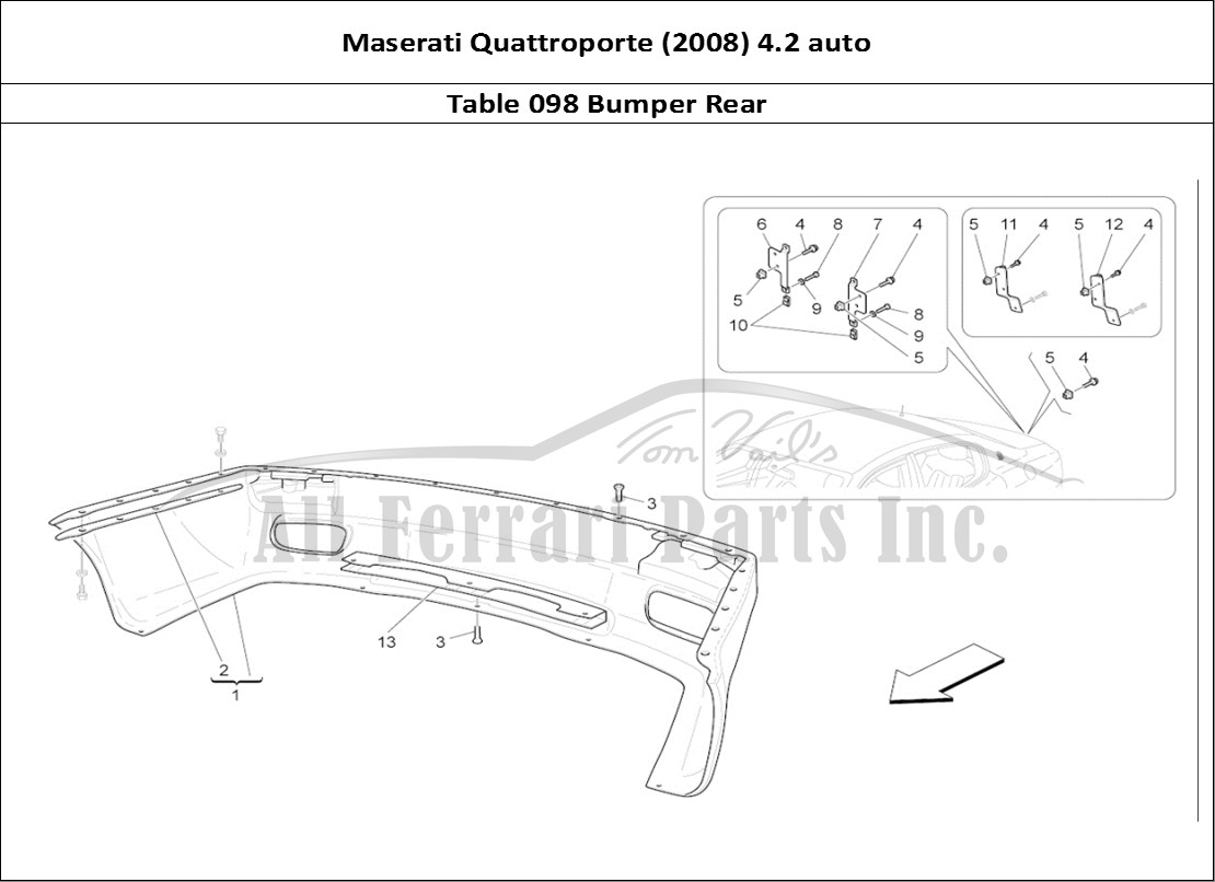 Ferrari Parts Maserati QTP. (2008) 4.2 auto Page 098 Rear Bumper