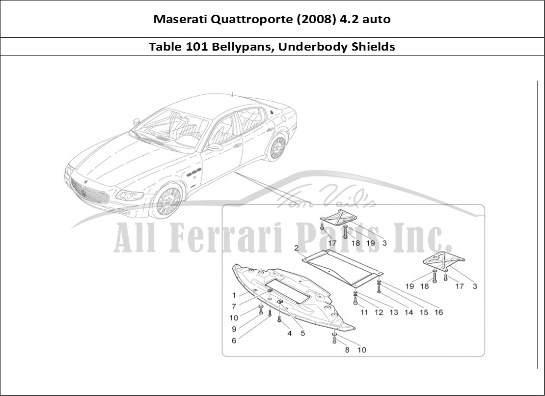 Ferrari Parts Maserati QTP. (2008) 4.2 auto Page 101 Underbody And Underfloor