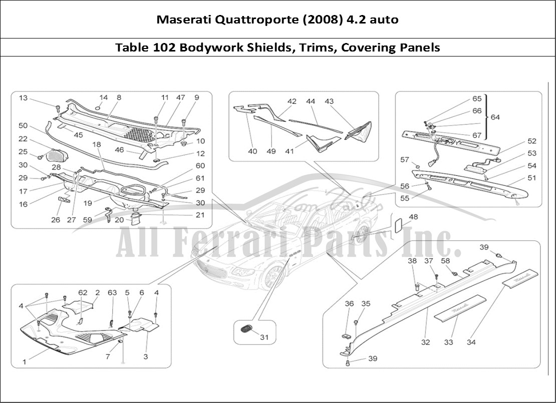 Ferrari Parts Maserati QTP. (2008) 4.2 auto Page 102 Shields, Trims And Cover