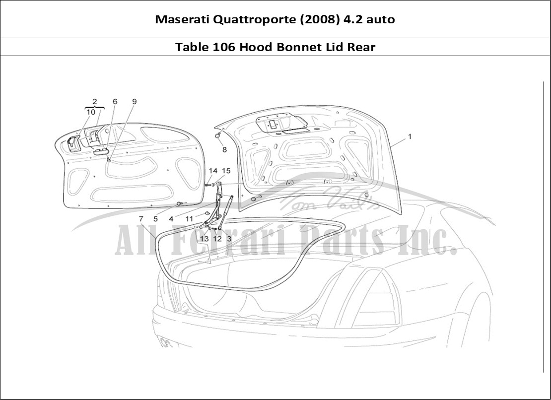 Ferrari Parts Maserati QTP. (2008) 4.2 auto Page 106 Rear Lid