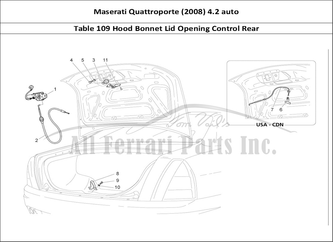 Ferrari Parts Maserati QTP. (2008) 4.2 auto Page 109 Rear Lid Opening Control