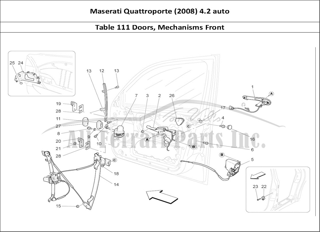 Ferrari Parts Maserati QTP. (2008) 4.2 auto Page 111 Front Doors: Mechanisms