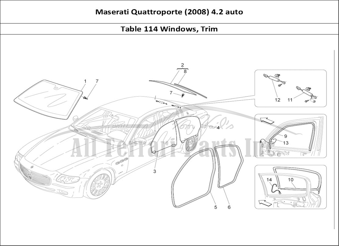 Ferrari Parts Maserati QTP. (2008) 4.2 auto Page 114 Windows And Window Strip