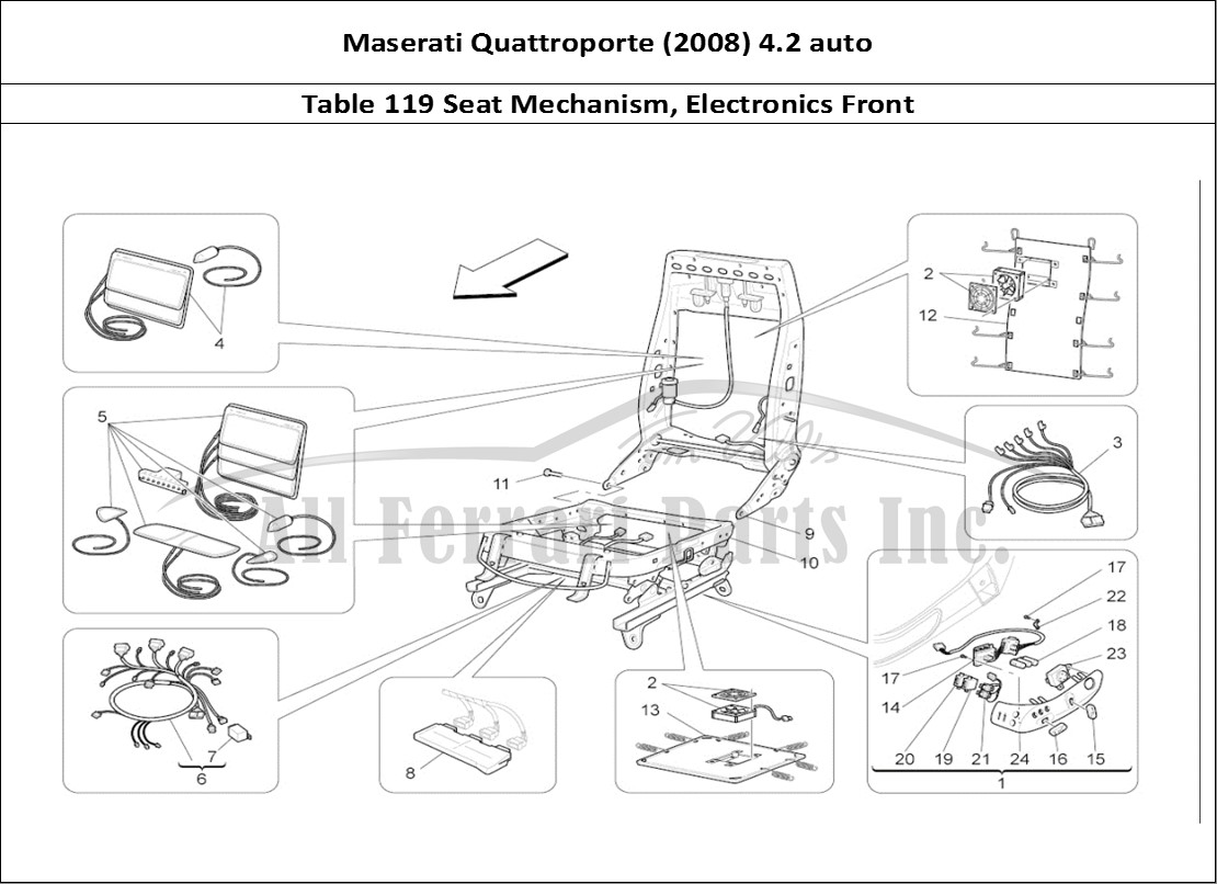 Ferrari Parts Maserati QTP. (2008) 4.2 auto Page 119 Front Seats: Mechanics A