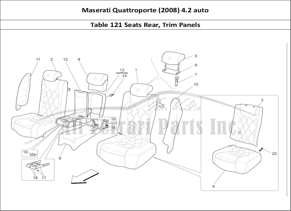 Ferrari Parts Maserati QTP. (2008) 4.2 auto Page 121 Rear Seats: Trim Panels