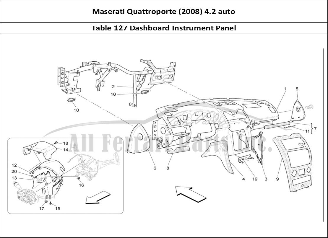 Ferrari Parts Maserati QTP. (2008) 4.2 auto Page 127 Dashboard Unit