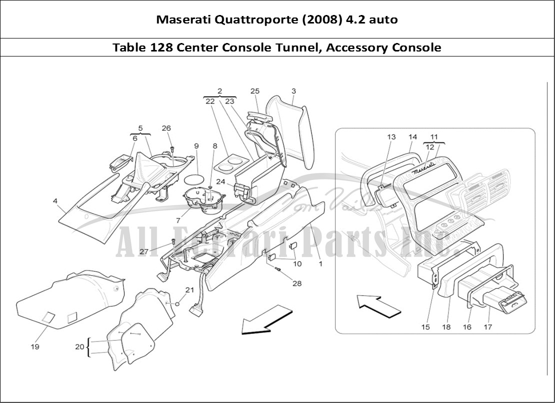 Ferrari Parts Maserati QTP. (2008) 4.2 auto Page 128 Accessory Console And Ce