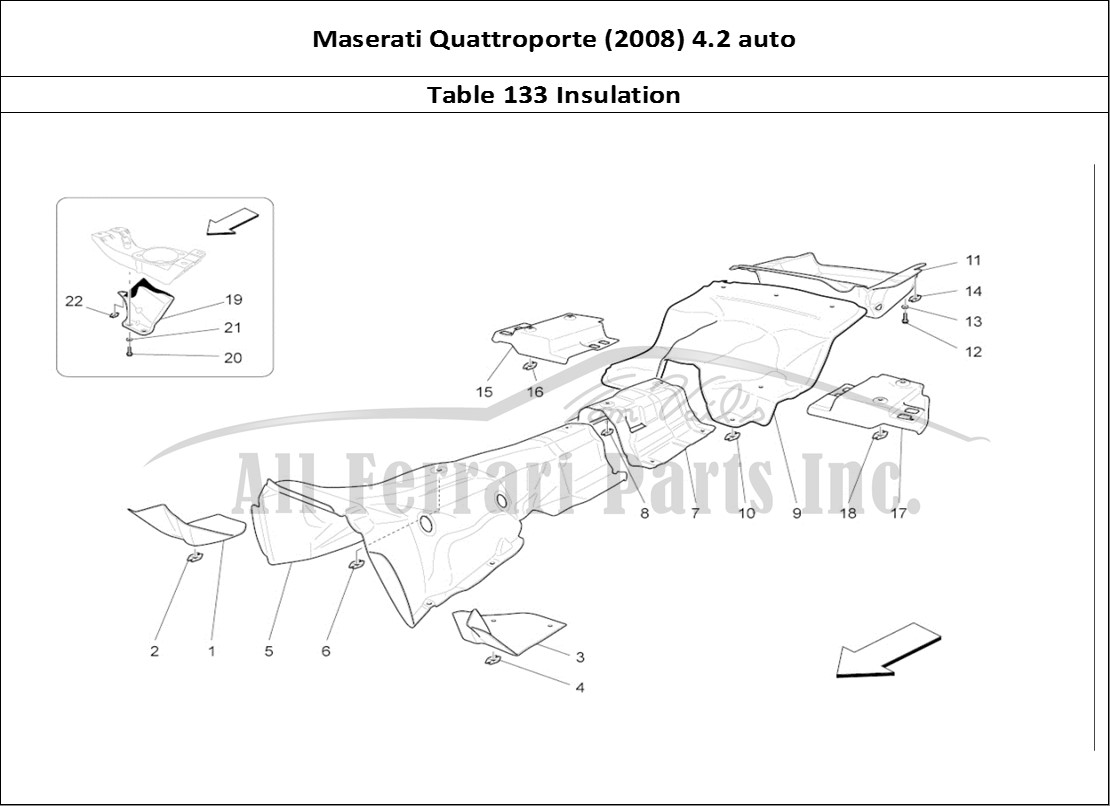 Ferrari Parts Maserati QTP. (2008) 4.2 auto Page 133 Thermal Insulating Panel