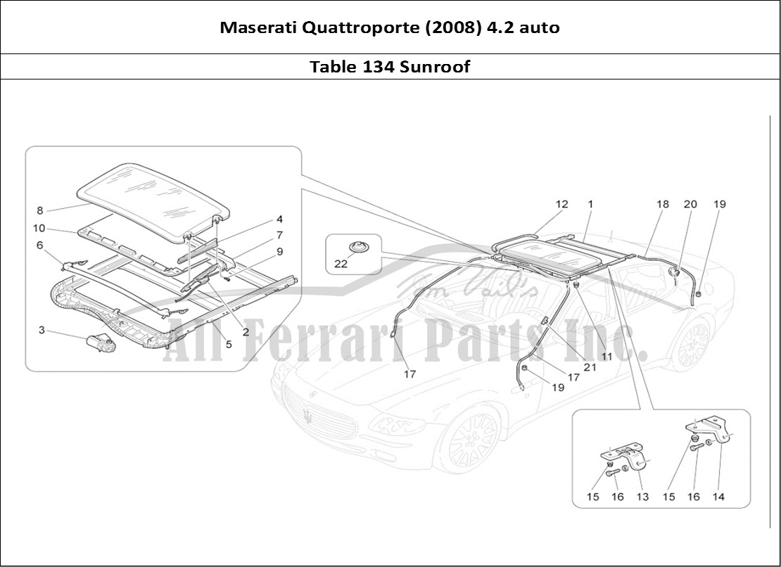 Ferrari Parts Maserati QTP. (2008) 4.2 auto Page 134 Sunroof