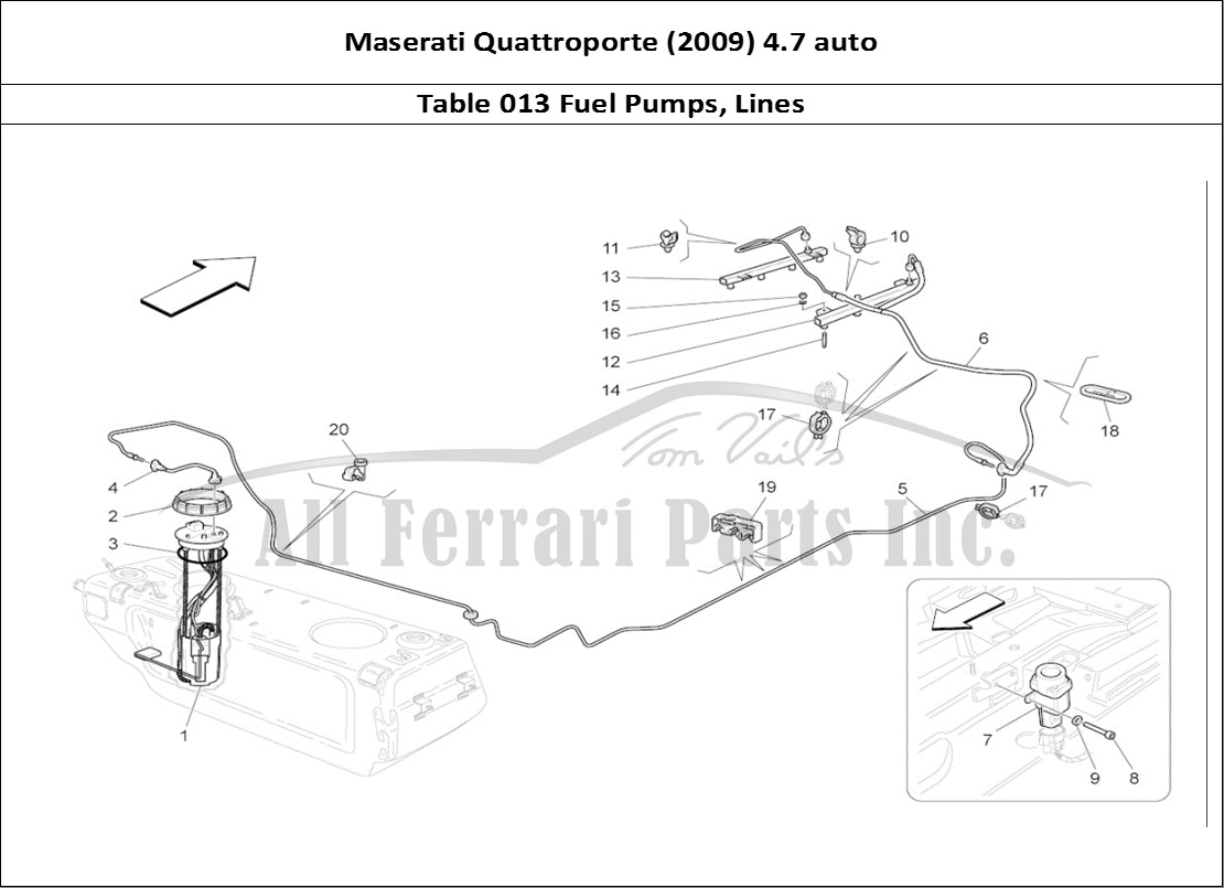 Ferrari Parts Maserati QTP. (2009) 4.7 auto Page 013 Fuel Pumps And Connectio