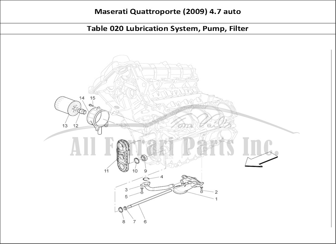 Ferrari Parts Maserati QTP. (2009) 4.7 auto Page 020 Lubrication System: Pump