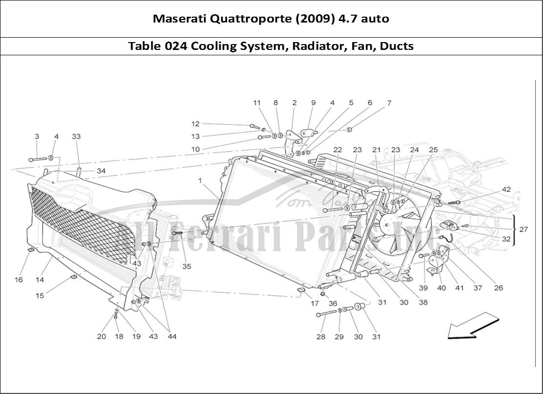 Ferrari Parts Maserati QTP. (2009) 4.7 auto Page 024 Cooling: Air Radiators A
