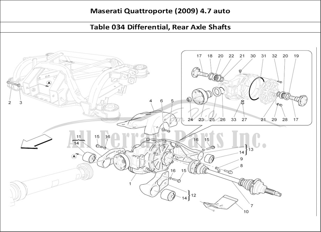 Ferrari Parts Maserati QTP. (2009) 4.7 auto Page 034 Differential And Rear Ax