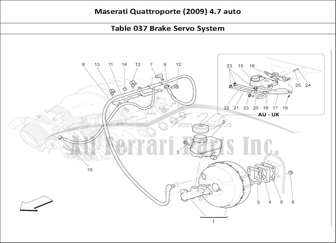 Ferrari Parts Maserati QTP. (2009) 4.7 auto Page 037 Brake Servo System