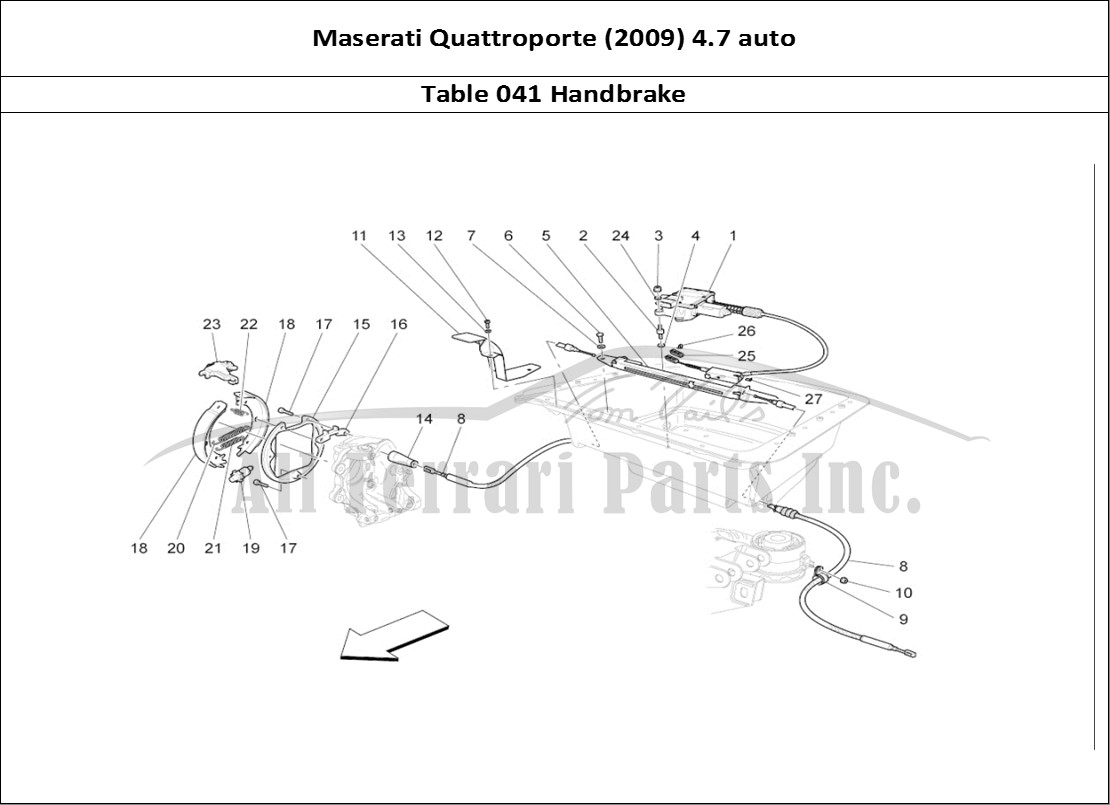 Ferrari Parts Maserati QTP. (2009) 4.7 auto Page 041 Handbrake